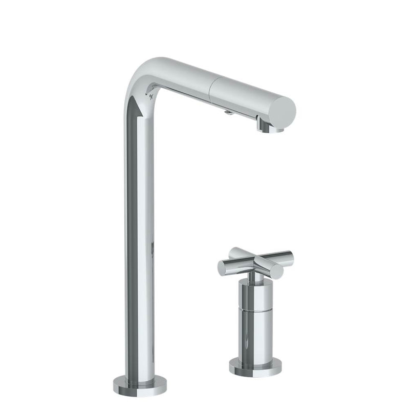 Watermark 23-7.1.3P1-L9V Deck Mounted 2 Hole Square Top Kitchen Faucet With Pull Out Spray - Parent