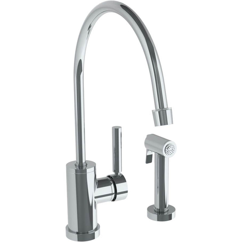 Watermark 23-7.4EG-L8 Loft 2.0 Deck Mounted 2 Hole Extended Gooseneck Kitchen Set - Includes Side Spray