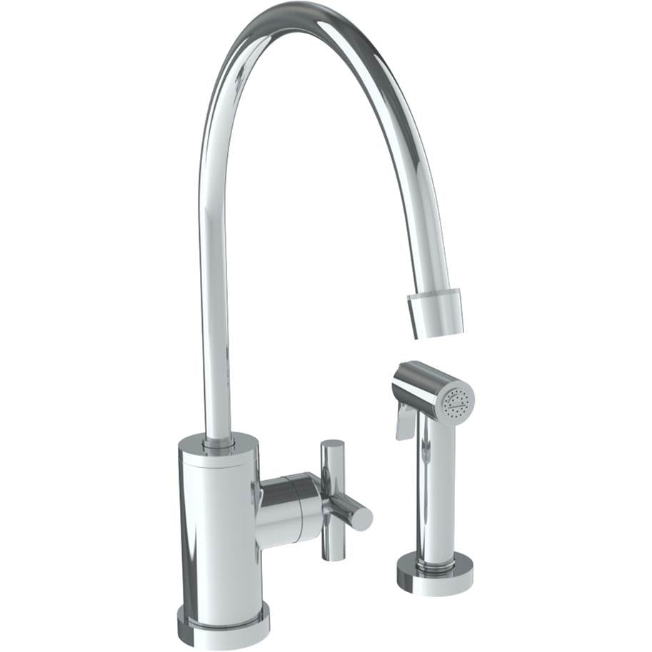 Watermark 23-7.4EG-L9 Loft 2.0 Deck Mounted 2 Hole Extended Gooseneck Kitchen Set - Includes Side Spray