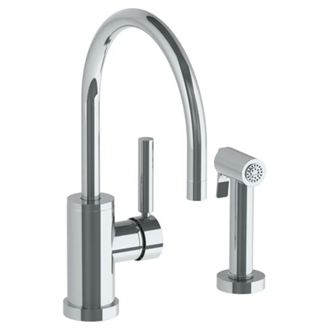 Watermark 23-7.4G-L8 Loft 2.0 Deck Mounted 2 Hole Gooseneck Kitchen Set - Includes Side Spray