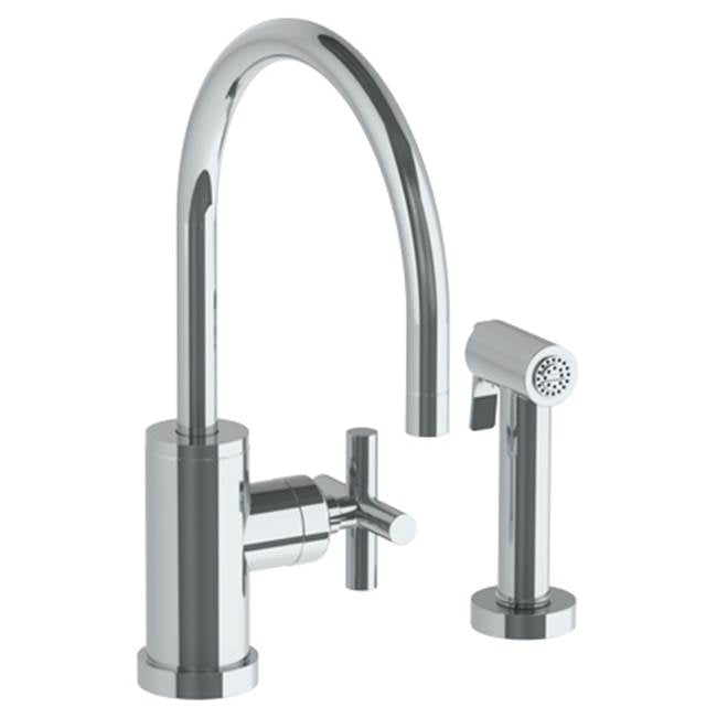 Watermark 23-7.4G-L9 Loft 2.0 Deck Mounted 2 Hole Gooseneck Kitchen Set - Includes Side Spray