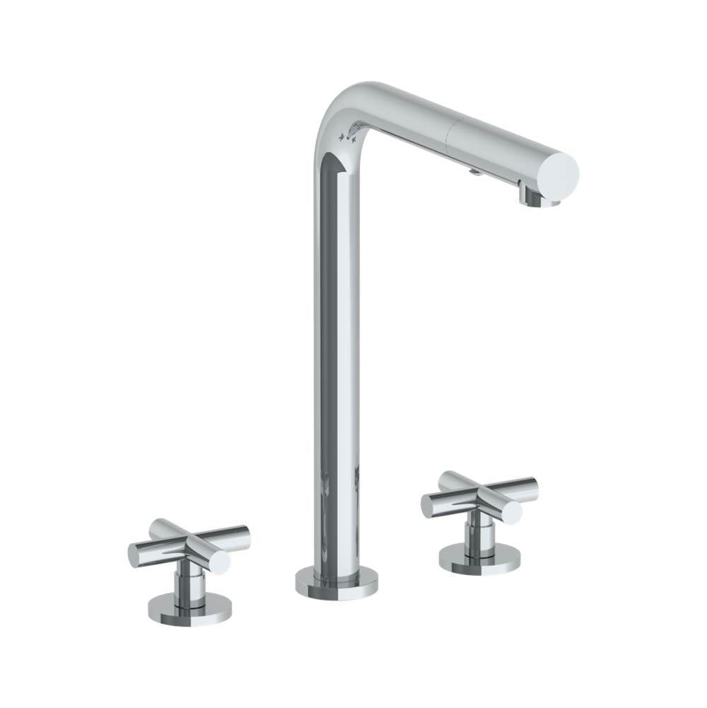 Watermark 23-7P1-L9 Deck Mounted 3 Hole Square Top Kitchen Faucet With Pull Out Spray - Parent