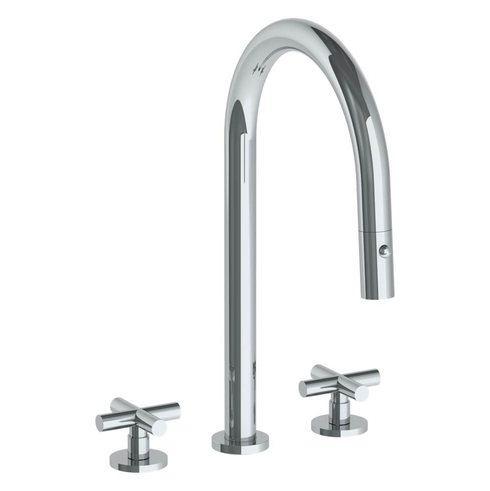 Watermark 23-7PG2-L9 Deck Mounted 3 Hole Gooseneck Kitchen Faucet With Pull Down Spray - Parent