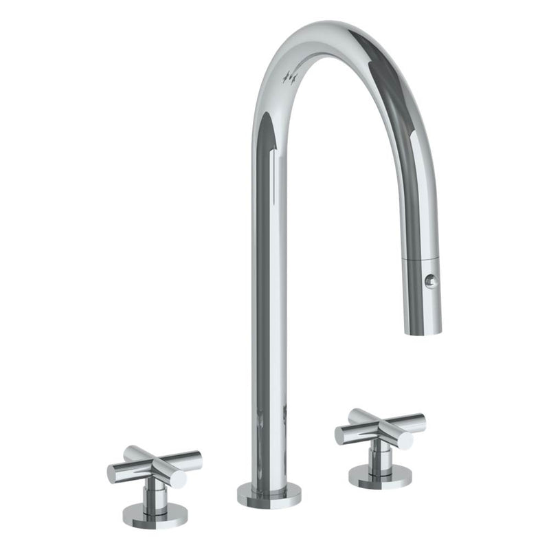 Watermark 23-7PG2-L9 Deck Mounted 3 Hole Gooseneck Kitchen Faucet With Pull Down Spray - Parent