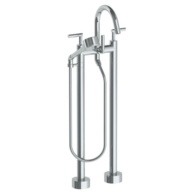 Watermark 23-8.3V-L8 Loft 2.0 Floor Standing Bath Set With Gooseneck Spout & Volume Hand Shower