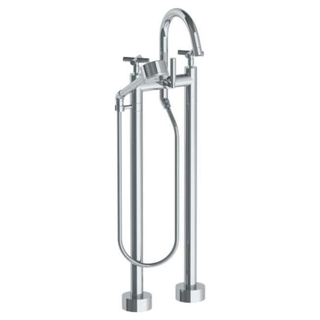 Watermark 23-8.3V-L9 Loft 2.0 Floor Standing Bath Set With Gooseneck Spout & Volume Hand Shower