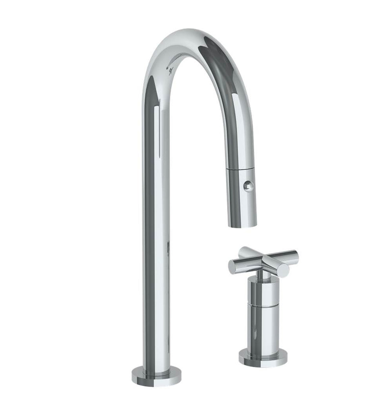 Watermark 23-9.1.3PG2-L9V Deck Mounted 2 Hole Gooseneck Prep Faucet With Pull Down Spray - Parent
