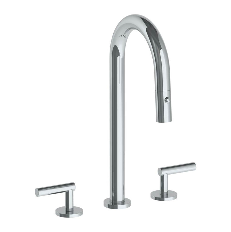 Watermark 23-9PG4-L8 Deck Mounted 3 Hole Gooseneck Prep Faucet With Pull Down Spray - Parent
