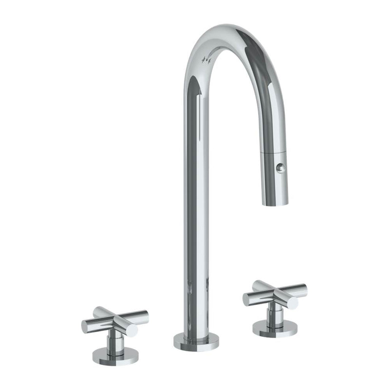 Watermark 23-9PG4-L9 Deck Mounted 3 Hole Gooseneck Prep Faucet With Pull Down Spray - Parent