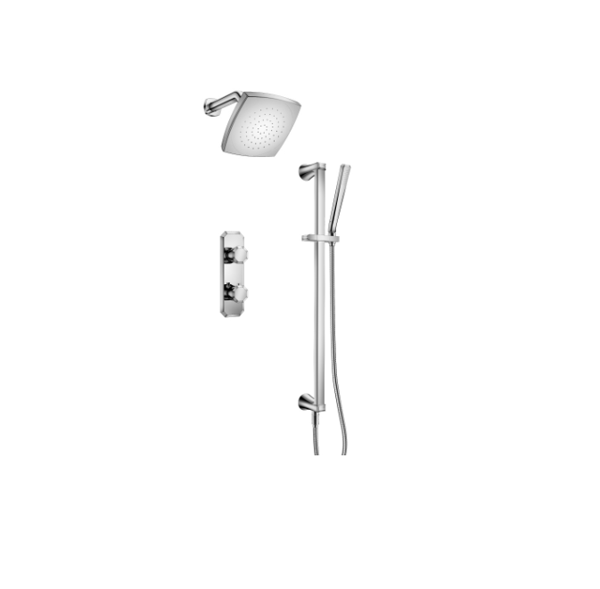 Flusso 230.7350 Two Output Shower Set With Shower Head, Hand Held And Slide Bar - Parent