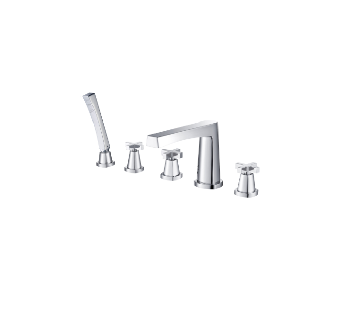 Flusso 240.2420 Five Hole Deck Mounted Roman Tub Faucet With Hand Shower - Parent