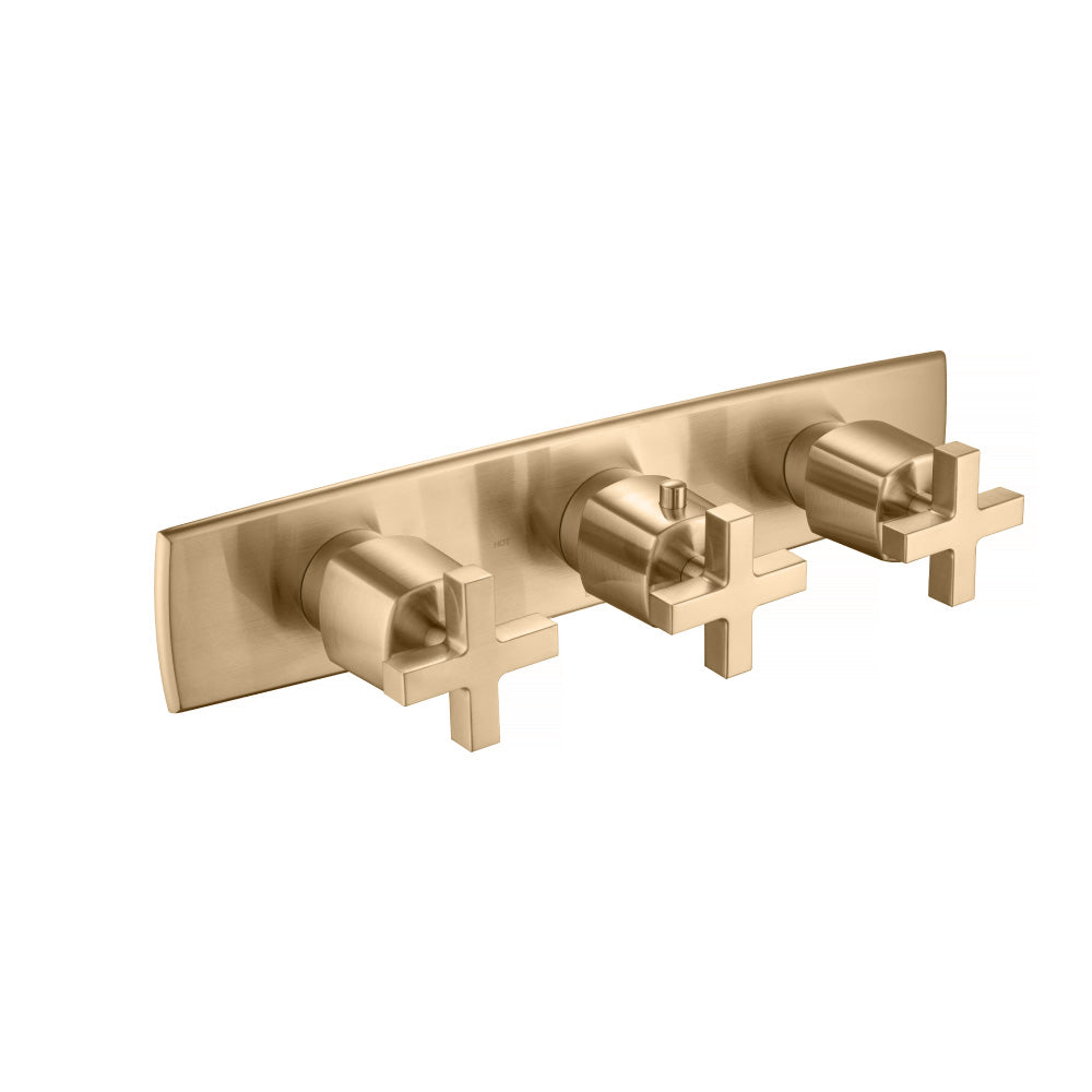Flusso Serie 240 240.2715 3/4" Horizontal Thermostatic Valve with 2 Volume Controls & Trim - Parent