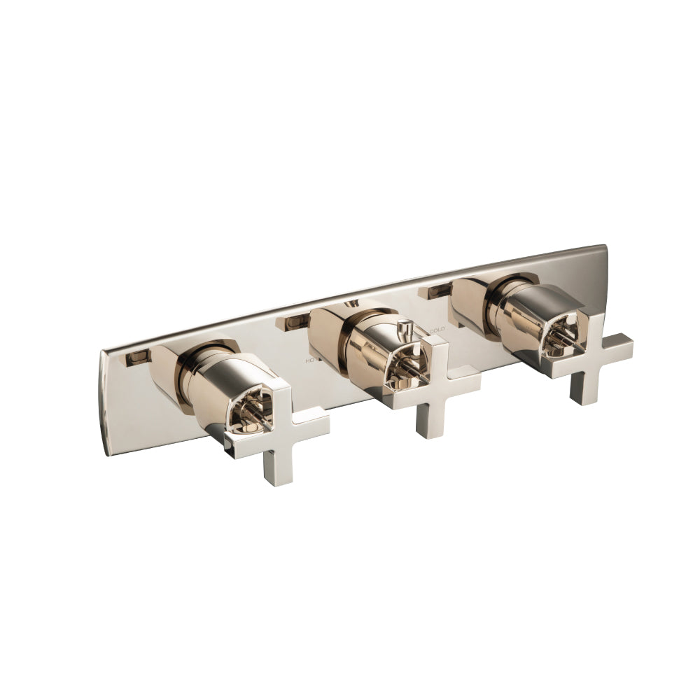 Flusso Serie 240 240.2715 3/4" Horizontal Thermostatic Valve with 2 Volume Controls & Trim
