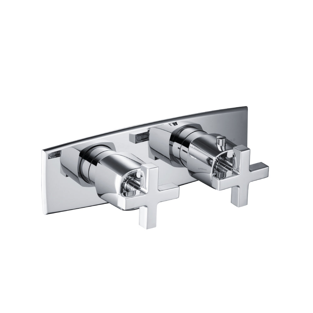 Flusso Serie 240 240.2717 3/4" Horizontal Thermostatic Shower Valve & Trim - 2 Output