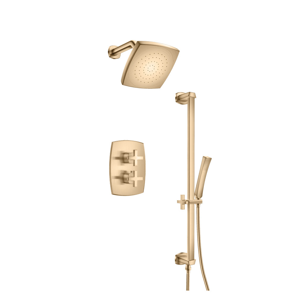 Flusso Serie 240 240.7100 Two Output Shower Set With Shower Head, Hand Held And Slide Bar - Parent