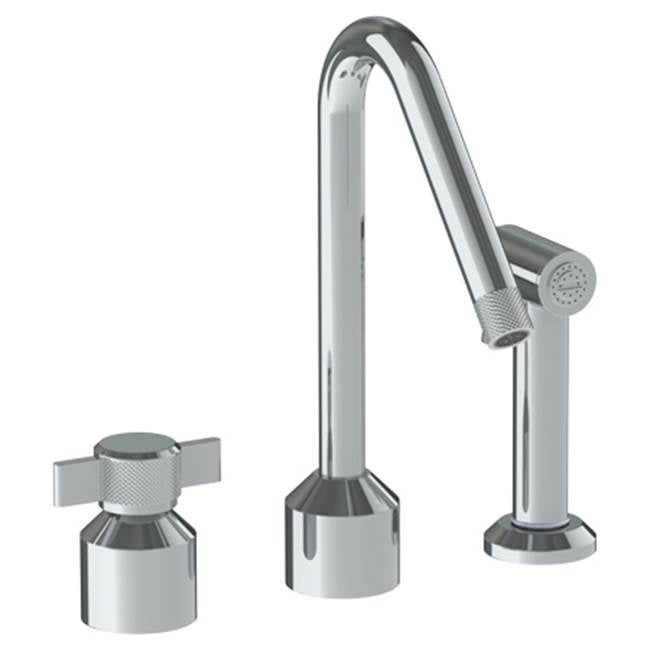 Watermark 25-7.1.3A-IN16 Urbane Deck Mounted 3 Hole Kitchen Set With Angled Spout- Includes Side Spray