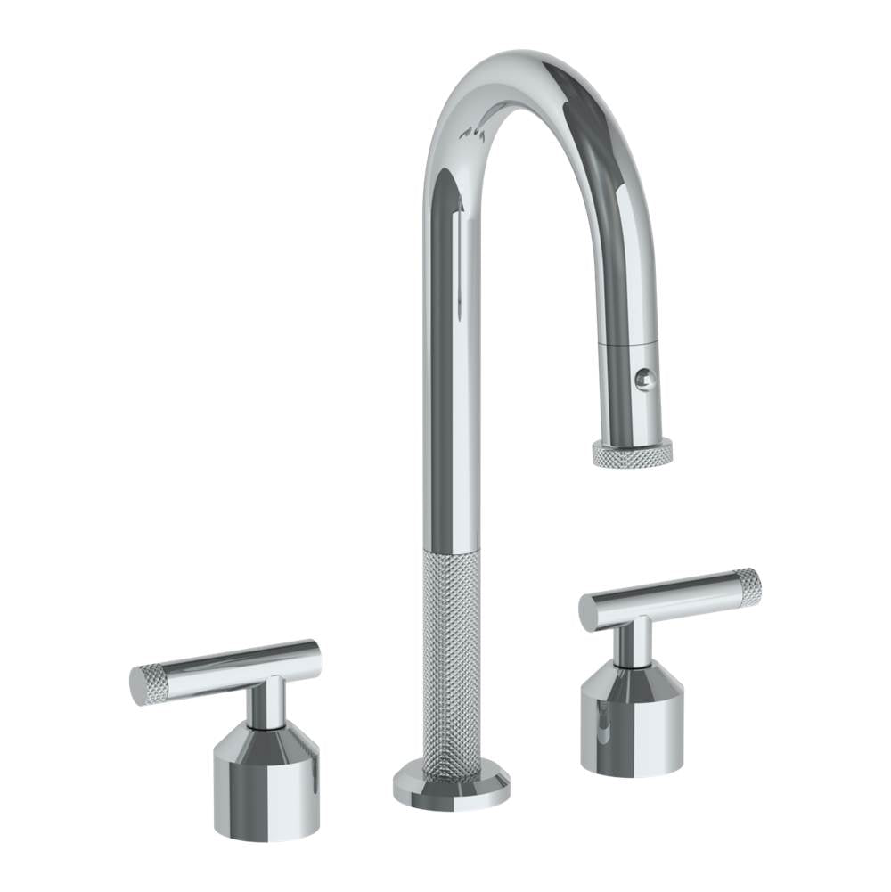 Watermark 25-9PG4-IN14 Deck Mounted 3 Hole Gooseneck Prep Faucet With Pull Down Spray - Parent