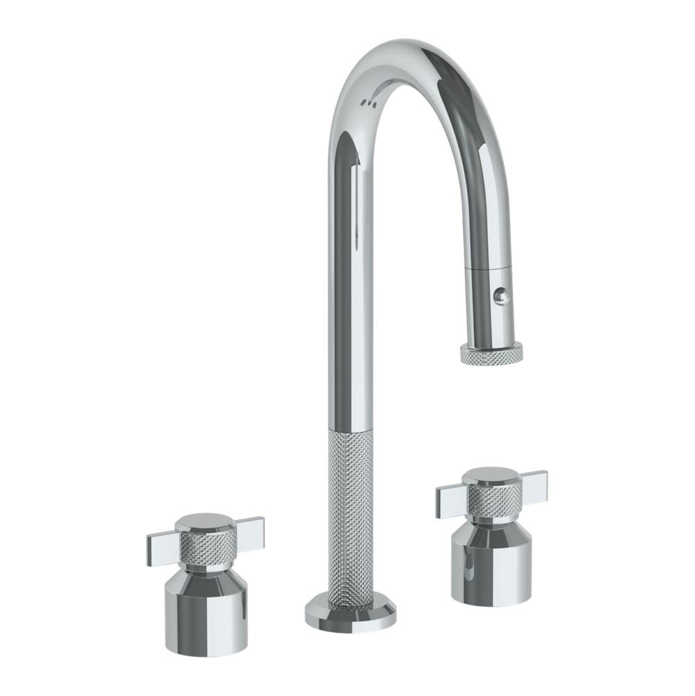 Watermark 25-9PG4-IN16 Deck Mounted 3 Hole Gooseneck Prep Faucet With Pull Down Spray - Parent