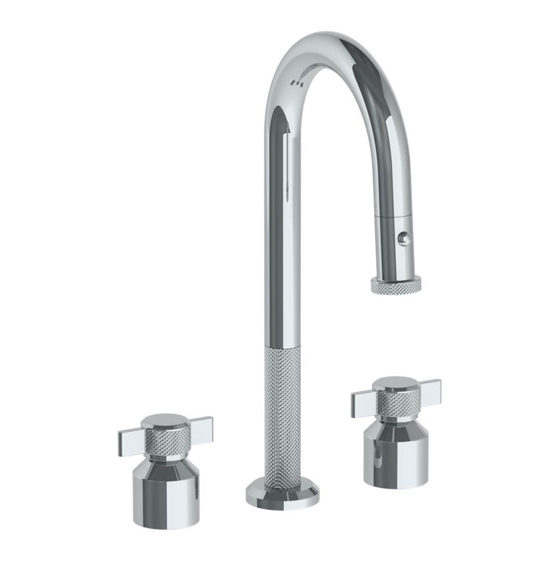 Watermark 25-9PG4-IN16 Deck Mounted 3 Hole Gooseneck Prep Faucet With Pull Down Spray - Parent