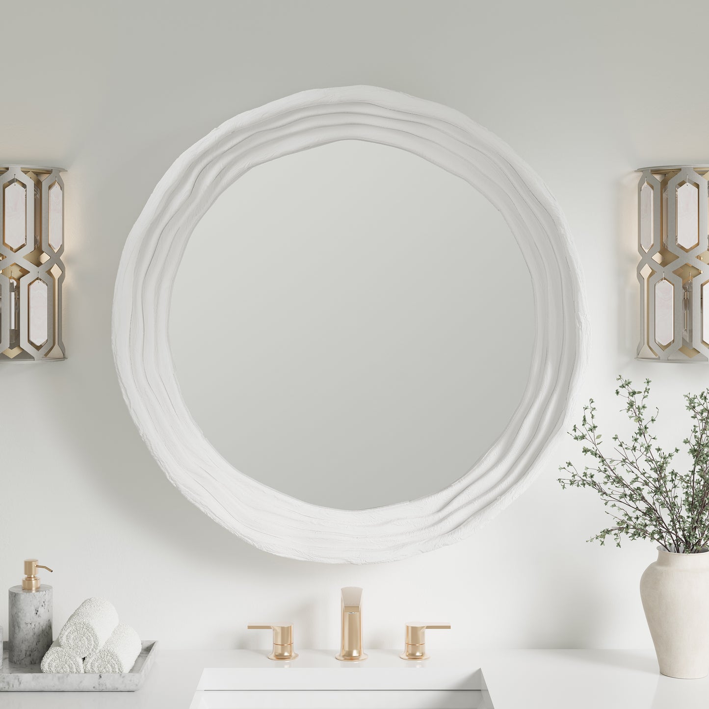 James Martin 250-MR30-LST Terra 30" mirror, limestone