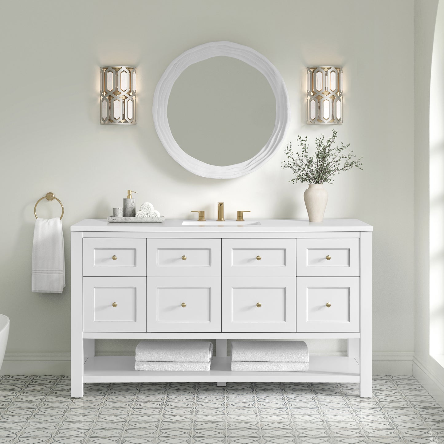 James Martin 250-MR30-LST Terra 30" mirror, limestone