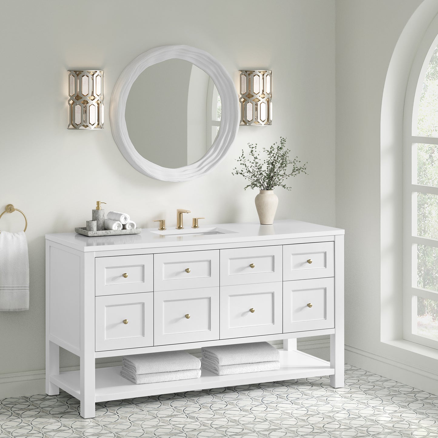 James Martin 250-MR30-LST Terra 30" mirror, limestone