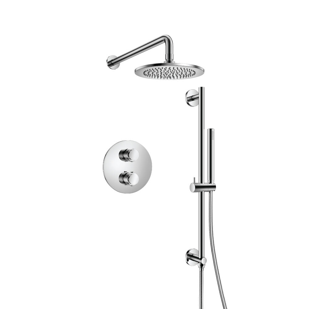 Flusso Serie 250 250.7125 Two Output Shower Set With Shower Head, Hand Held And Slide Bar
