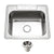 Houzer Glowtone Stainless Steel Drop-in Topmount 3-hole Single Bowl Kitchen Sink - Parent