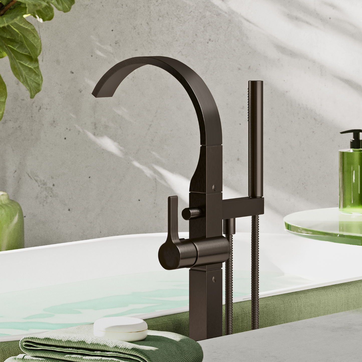 Dornbracht 25863811 Cyo Single-Lever Tub Mixer With Stand Pipe For Freestanding Installation With Hand Shower Set