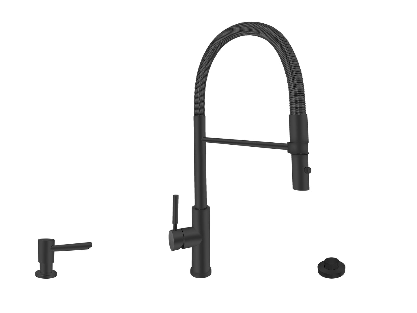 Acquaco 26.726RL-3 Culinario Pro Low Spout Pull Out Kitchen Faucet 3pc. Suite