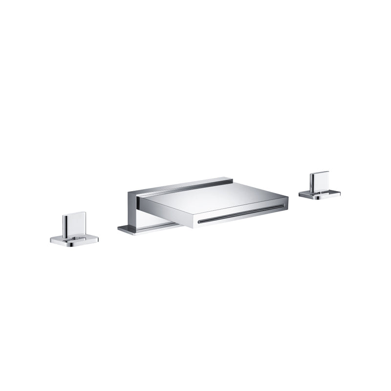 Flusso Serie 260 260.2410CF 3 Hole Deck Mount Cascade / Sheet Flow Roman Tub Faucet