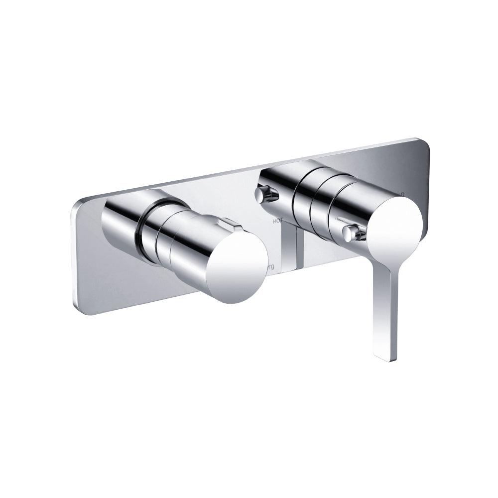 Flusso Serie 260 260.2705 3/4" Horizontal Thermostatic Shower Valve & Trim - 3 Output
