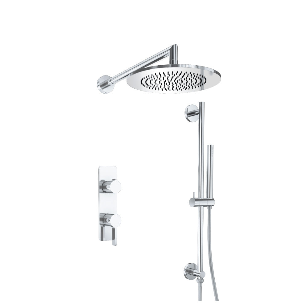 Flusso Serie 260 260.7350 Two Output Shower Set With Shower Head, Hand Held And Slide Bar