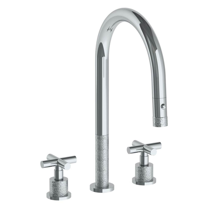 Watermark 27-7PG215 Deck Mounted 3 Hole Gooseneck Kitchen Faucet With Pull Down Spray - Parent