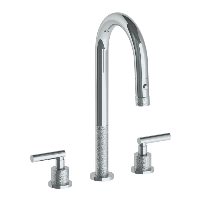 Watermark 27-9PG414 Deck Mounted 3 Hole Gooseneck Prep Faucet With Pull Down Spray - Parent
