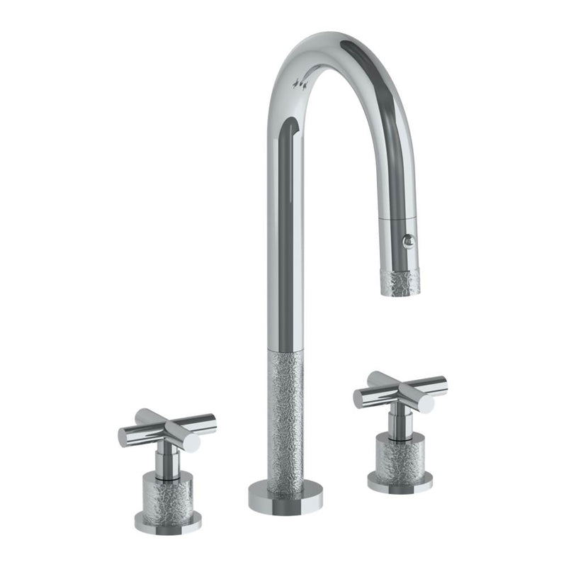 Watermark 27-9PG415 Deck Mounted 3 Hole Gooseneck Prep Faucet With Pull Down Spray - Parent