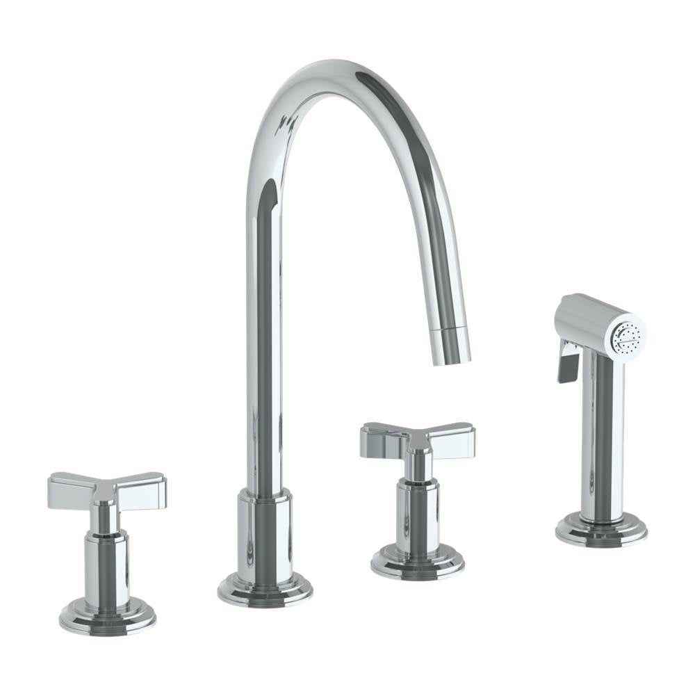 Watermark 29-7.1-TR25 Deck Mounted 4 Hole Gooseneck Kitchen Set - Includes Side Spray - Parent