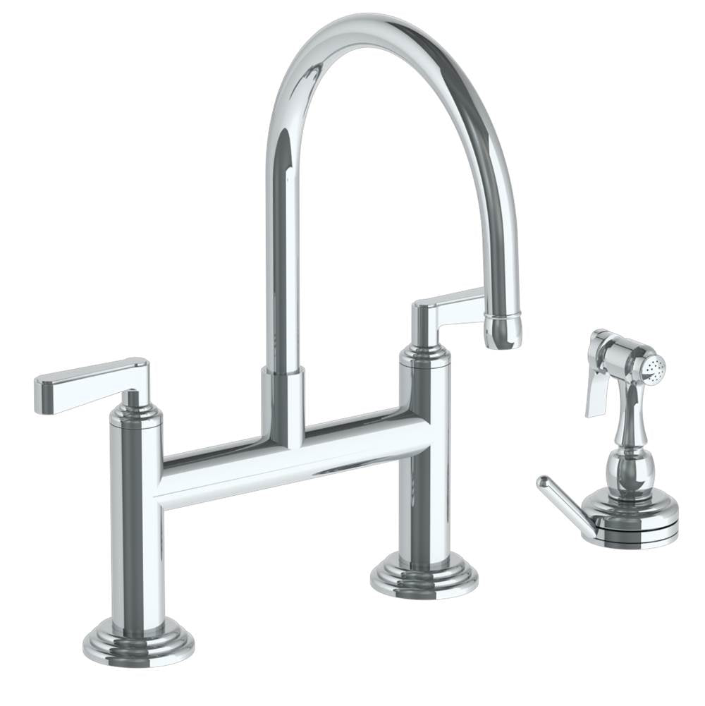 Watermark 29-7.65-TR24 Deck Mounted Bridge Kitchen Faucet With Independent Side Spray