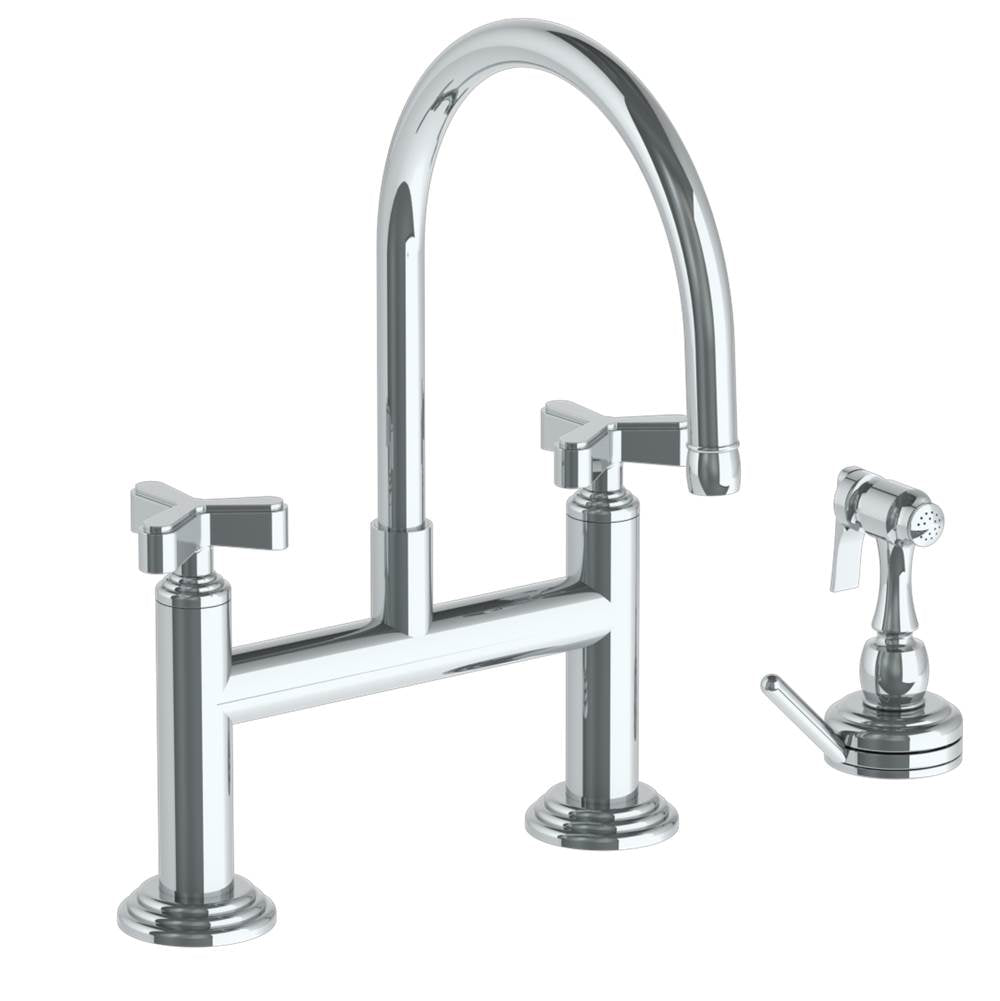 Watermark 29-7.65-TR25 Deck Mounted Bridge Kitchen Faucet With Independent Side Spray