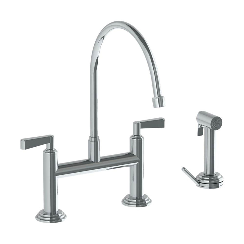 Watermark 29-7.65EG-TR24 Deck Mounted Bridge Kitchen Faucet With Extended Spout And With Independent Side Spray - Parent