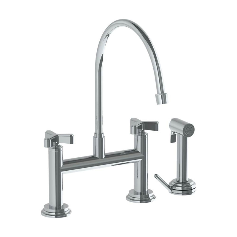 Watermark 29-7.65EG-TR25 Deck Mounted Bridge Kitchen Faucet With Extended Spout And Independent Side Spray - Parent