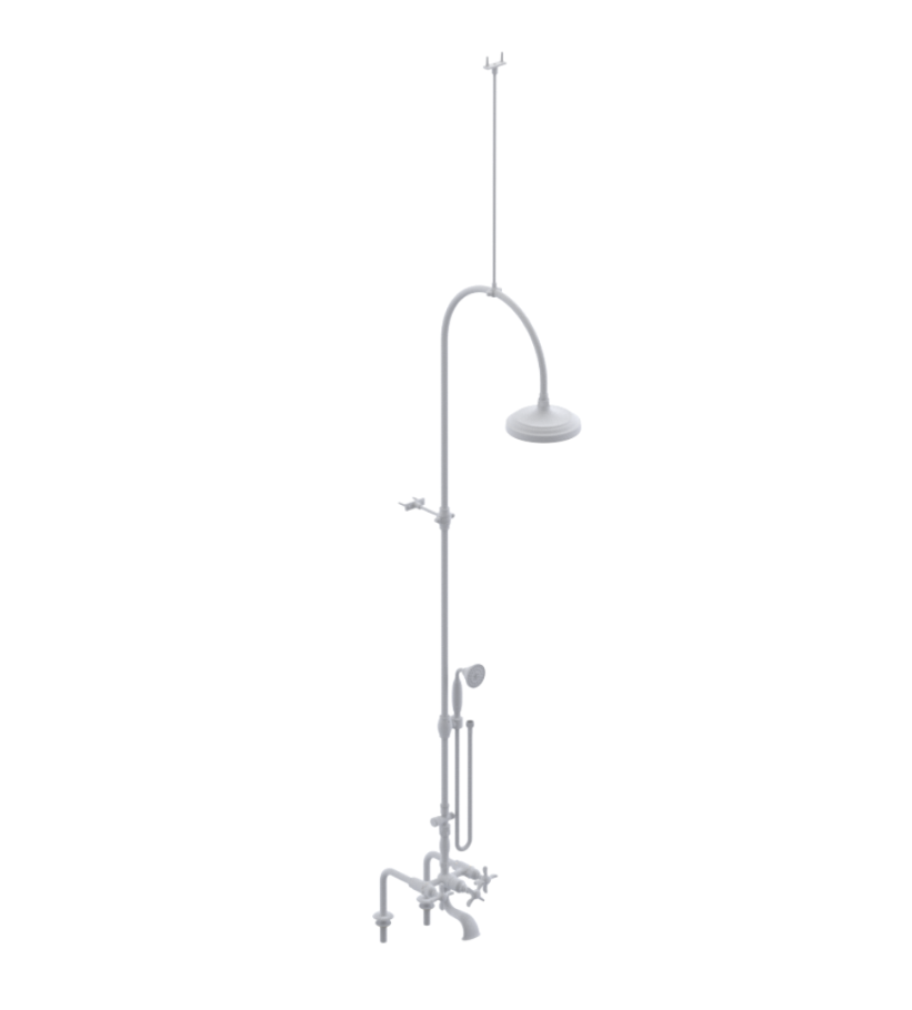 Rubinet 2DRVC Deck Mount Tub Shower With Hand Held Shower