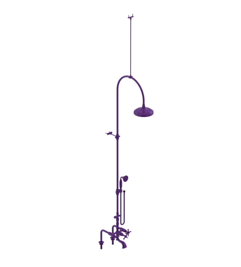 Rubinet 2DRVC Deck Mount Tub Shower With Hand Held Shower