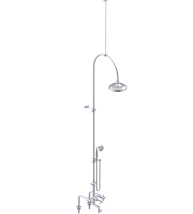 Rubinet 2DRVC Deck Mount Tub Shower With Hand Held Shower