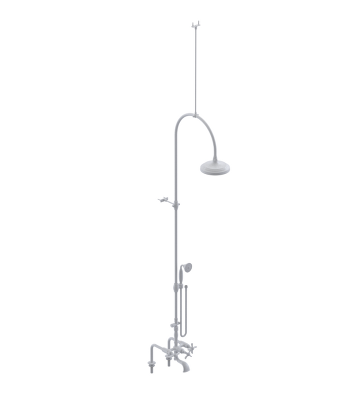 Rubinet 2DRVC Deck Mount Tub Shower With Hand Held Shower