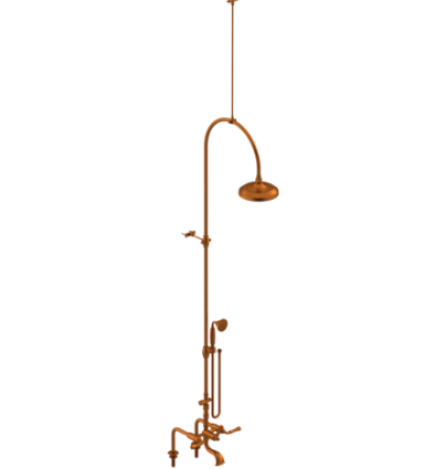 Rubinet 2DRVL Deck Mount Tub Shower With Hand Held Shower