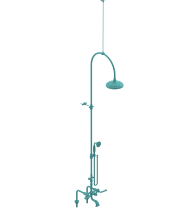 Rubinet 2DRVL Deck Mount Tub Shower With Hand Held Shower