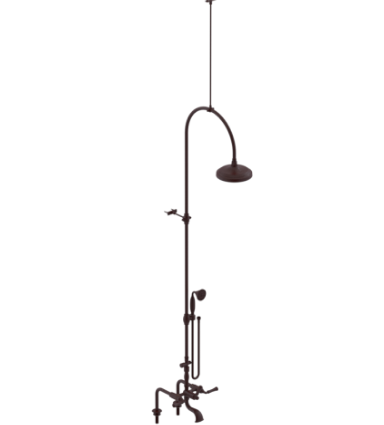 Rubinet 2DRVL Deck Mount Tub Shower With Hand Held Shower