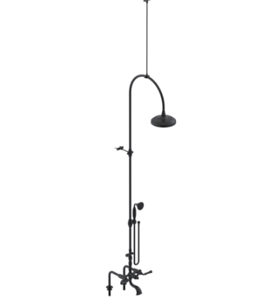 Rubinet 2DRVL Deck Mount Tub Shower With Hand Held Shower
