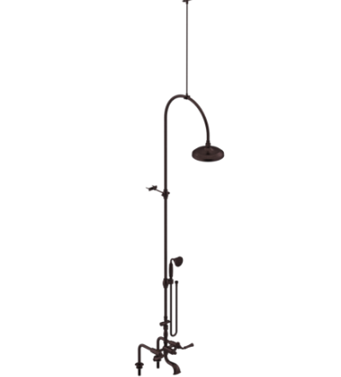 Rubinet 2DRVL Deck Mount Tub Shower With Hand Held Shower